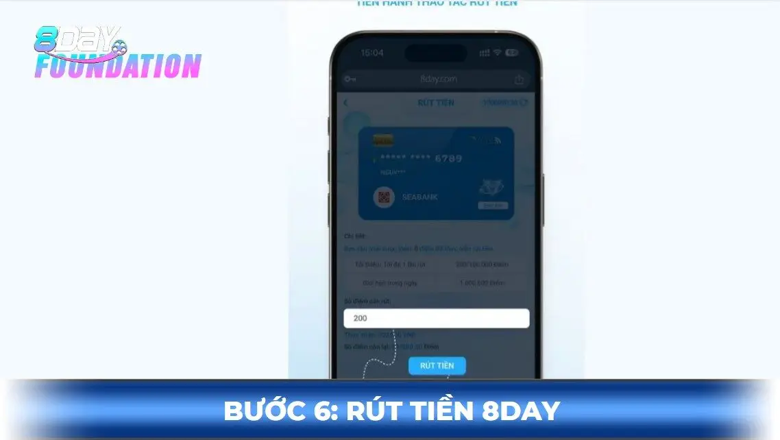 Rút tiền 8day bước 6